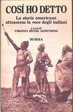 Così ho detto. La storia americana attraverso la voce degli indiani - copertina