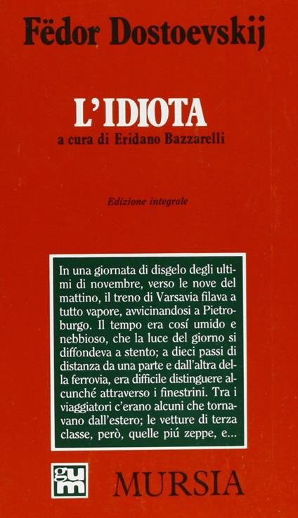 L' idiota - Fëdor Dostoevskij - copertina