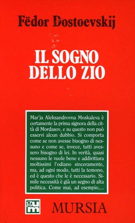 Il sogno dello zio - Fëdor Dostoevskij - copertina