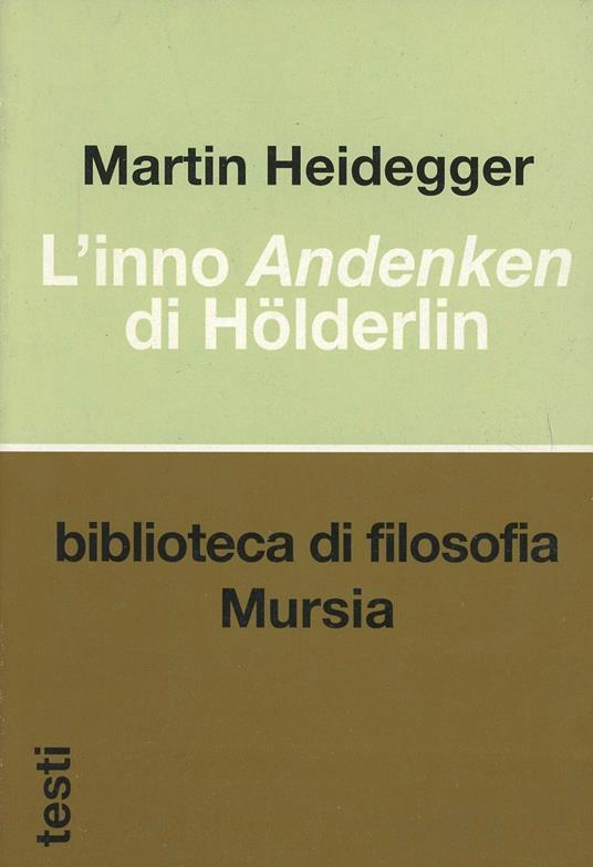 L'inno Andenken di Hölderlin - Martin Heidegger - copertina