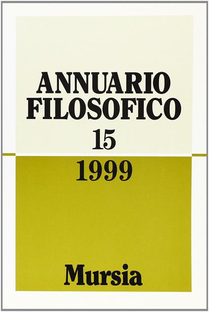 Annuario filosofico 1999. Vol. 15 - copertina