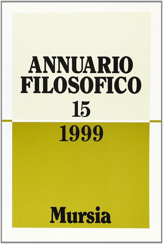 Annuario filosofico 1999. Vol. 15 - copertina