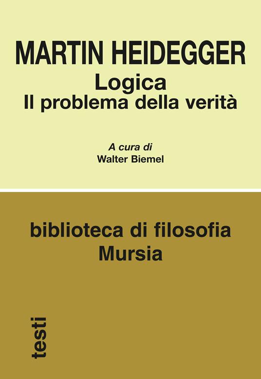 Logica - Martin Heidegger - copertina