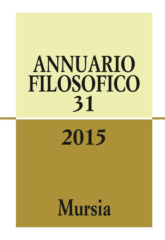 Annuario filosofico 2015. Vol. 31 - copertina