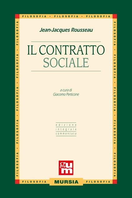 Il contratto sociale - Jean-Jacques Rousseau - copertina