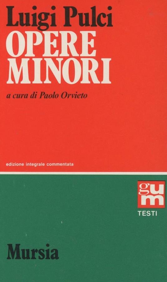 Opere minori - Luigi Pulci - copertina