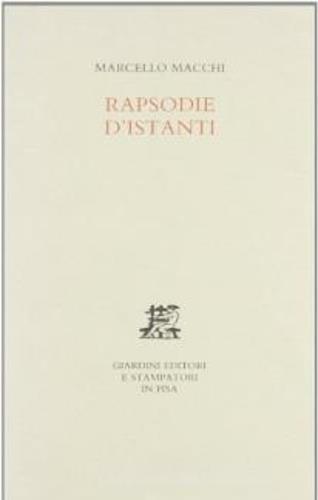 Rapsodie d'istanti - Marcello Macchi - copertina