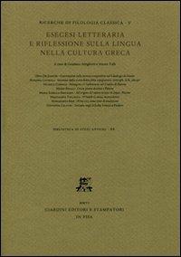 Esegesi letteraria e riflessione sulla lingua nella cultura greca - copertina