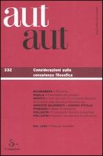 Aut aut. Vol. 332: Considerazioni sulla consulenza filosofica.