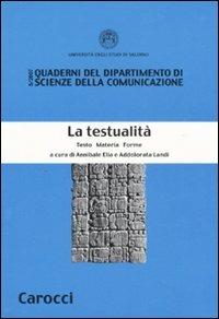 La testualità. Testo materia forme - copertina