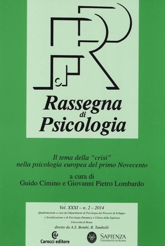 Rassegna di psicologia (2014). Vol. 2 - copertina