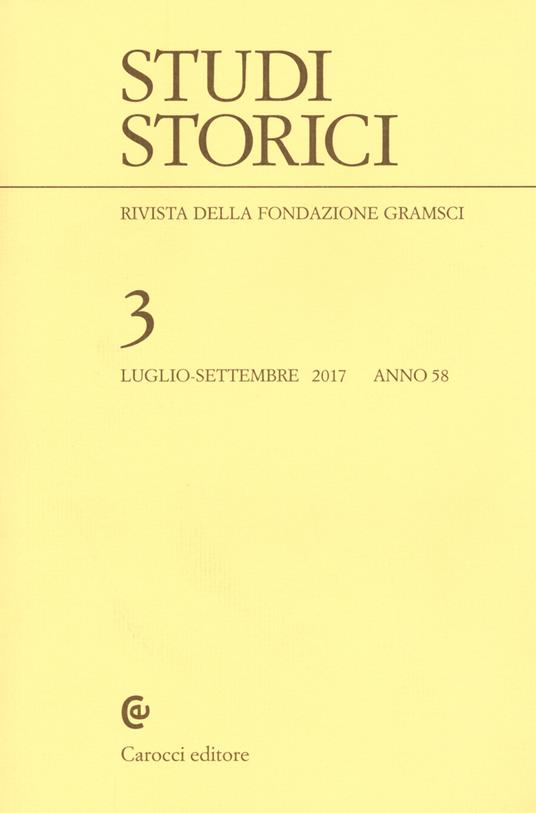 Studi storici (2017). Vol. 3 - copertina