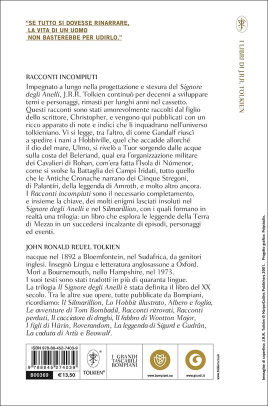 Il signore degli anelli - John R. R. Tolkien - Libro Bompiani 2020,  Letteraria straniera