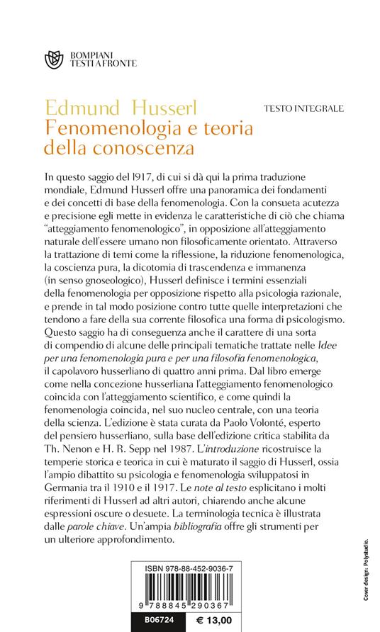 Fenomenologia e teoria della conoscenza. Testo tedesco a fronte - Edmund Husserl - 2