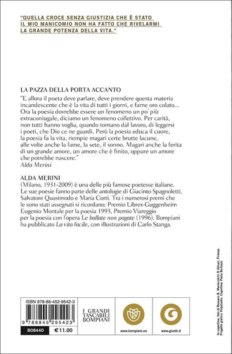 La pazza della porta accanto - Alda Merini - Libro - Bompiani - Tascabili