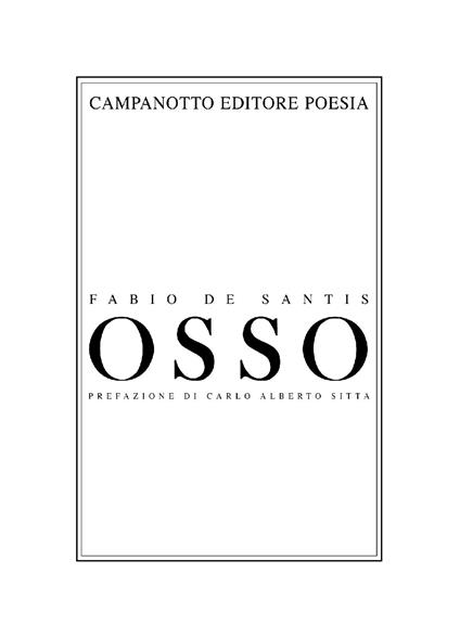 Osso - Fabio De Santis - copertina