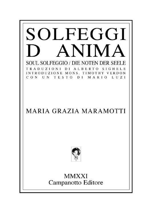 Solfeggi d'anima. Soul solfeggio. Die Noten der Seele - Maria Grazia Maramotti - copertina