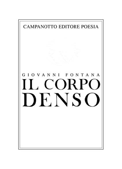 Il corpo denso - Giovanni Fontana - copertina