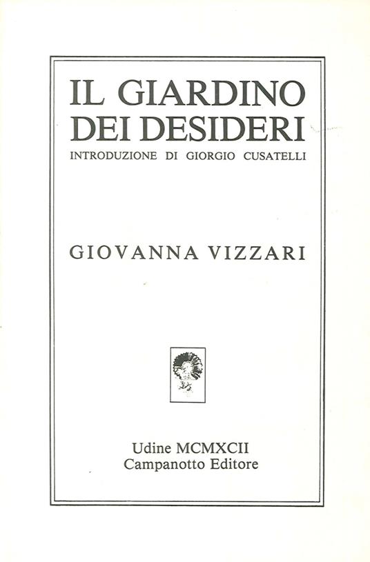 Il giardino dei desideri - Giovanna Vizzari - copertina