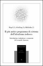 Il più antico programma di sistema dell'idealismo tedesco