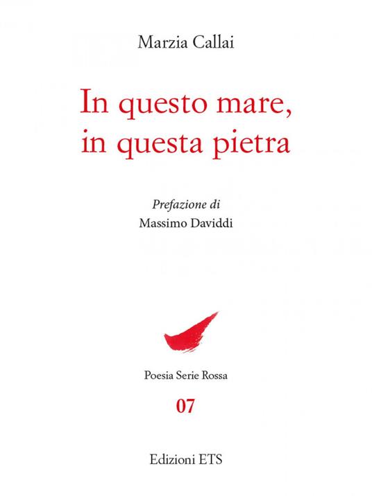 In questo mare, in questa pietra - Marzia Callai - copertina