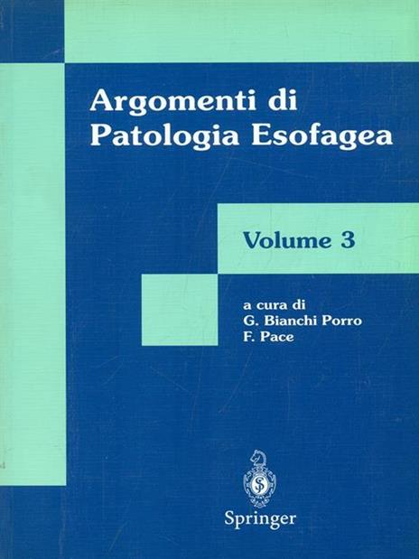 Argomenti di patologia esofagea. Vol. 3 - copertina