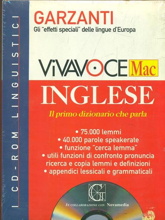 Vivavoce Mac inglese. Il primo dizionario che parla. CD-ROM - copertina