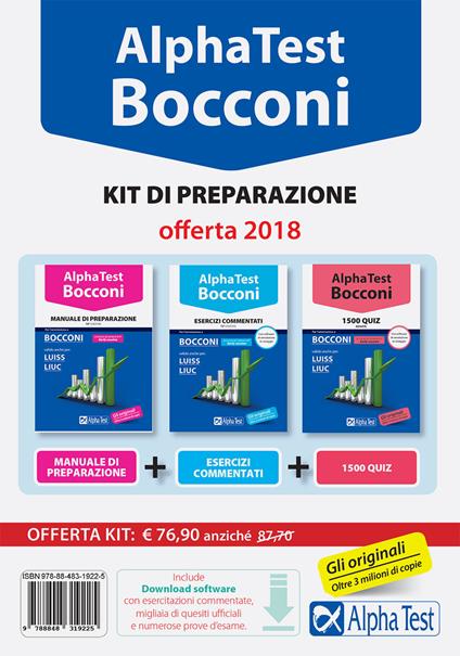 Alpha Test. Bocconi. Kit di preparazione. Con software di simulazione - Vincenzo Pavoni - copertina