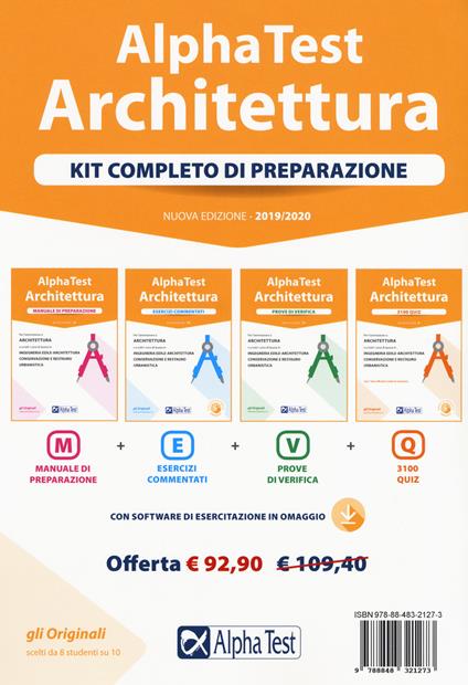 Alpha Test Architettura. Kit di preparazione. Per l'ammissione a tutti i corsi di laurea in Architettura e Ingegneria Edile-Architettura, Scienze dell'architettura. Con software di simulazione - Alberto Sironi,Massimiliano Bianchini,Fausto Lanzoni - copertina