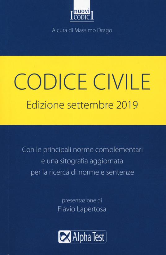 Codice civile. Settembre 2019 - copertina