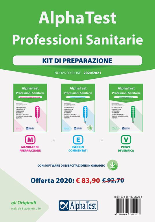 Alpha Test. Professioni sanitarie. Kit di preparazione: Manuale di  preparazione-Esercizi commentati-Prove di verifica. Nuova ediz. Con  software di simulazione - Stefano Bertocchi - Doriana Rodino - - Libro - Alpha  Test - TestUniversitari