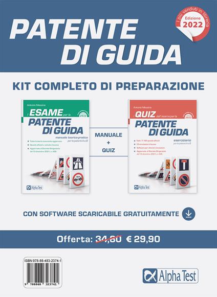 Patente di guida. Kit completo di preparazione: Manuale-Eserciziario - Antonio Messina - copertina