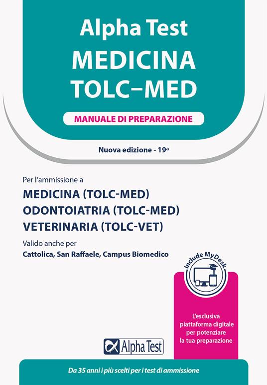 Alpha Test. Medicina. TOLC-MED. Manuale di preparazione. Ediz. MyDesk. Con Contenuto digitale per download e accesso on line - copertina