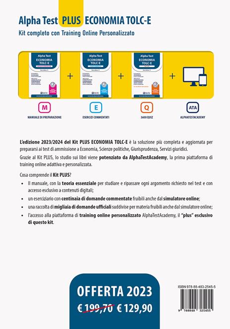 Alpha Test plus. Economia. TOLC-E. Kit di preparazione. Con espansione  online - Libro - Alpha Test - TestUniversitari