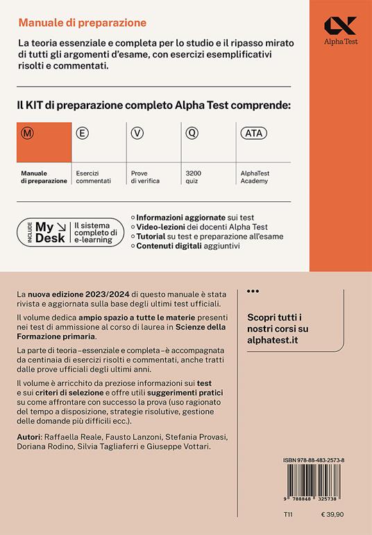 Alpha Test Formazione Primaria. Manuale di preparazione - Raffaella Reale -  Fausto Lanzoni - - Libro - Alpha Test - TestUniversitari