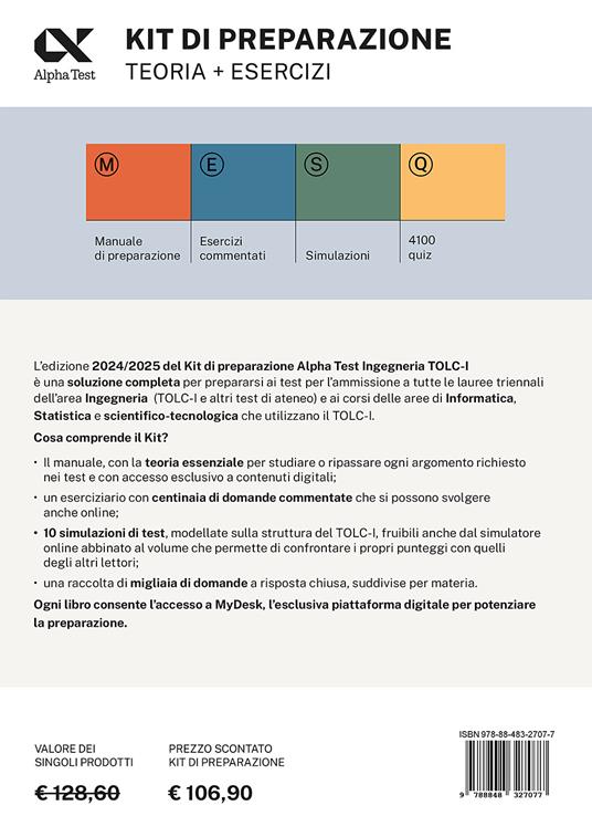 Alpha Test. Ingegneria. TOLC-I. Kit di preparazione - Libro - Alpha Test -  TestUniversitari