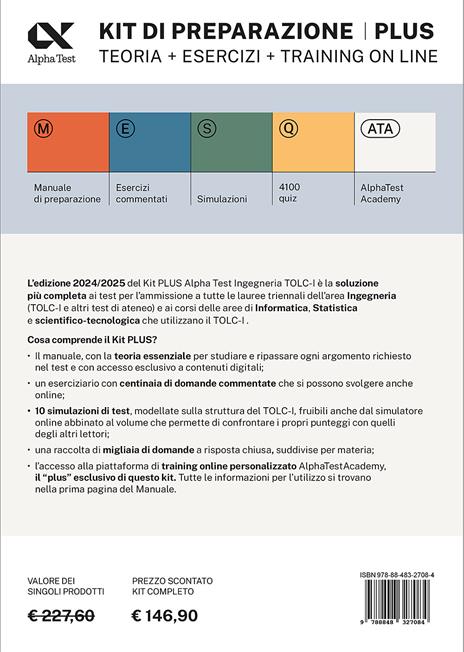 Alpha Test Plus Ingegneria. TOLC-I. Kit di preparazione Plus - Stefano Bertocchi,Alberto Sironi,Massimiliano Bianchini - 2