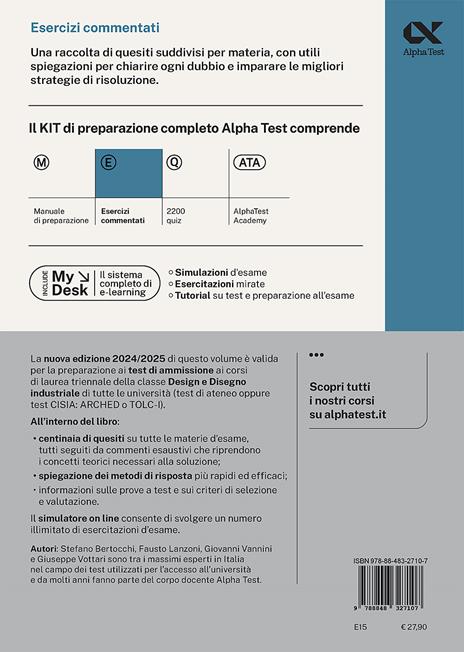 Alpha Test. Design. Esercizi commentati. Ediz. MyDesk - Stefano Bertocchi,Giuseppe Vottari,Fausto Lanzoni - 2