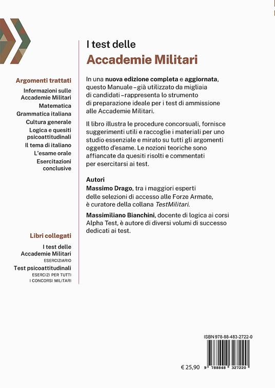 I test delle accademie militari. Manuale - Massimo Drago,Massimiliano Bianchini - 2