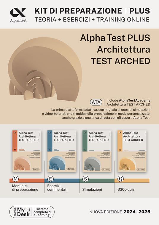 Alpha test plus. Architettura. Test Arched. Kit di preparazione Plus. Per  l'ammissione a tutti i