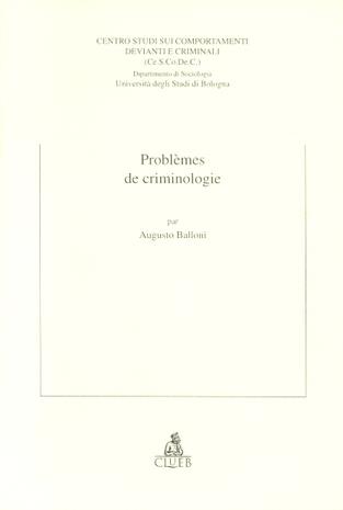 Problèmes de criminologie - copertina