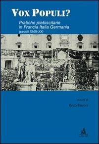 Vox populi? Pratiche plebiscitarie in Francia, Italia, Germania - copertina