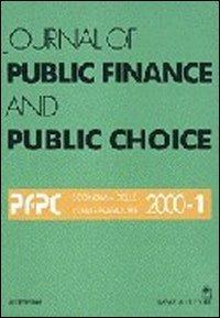 Journal of public finance and public choice. Economia delle scelte pubbliche (2000). Vol. 1 - Domenico Da Empoli - copertina