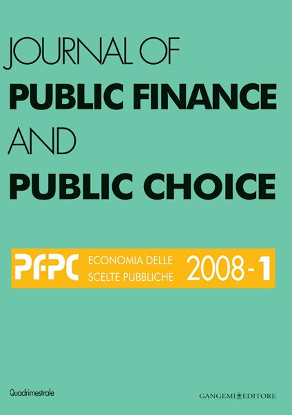 Journal of public Finance and Public Choice n.1/2008