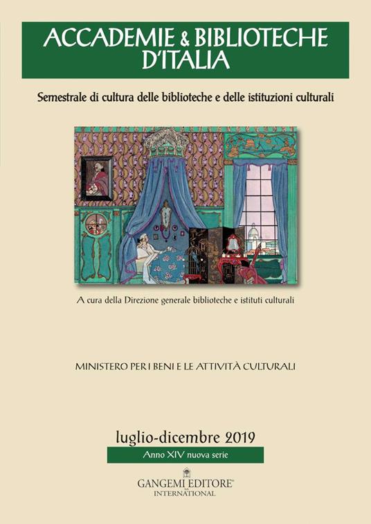 Accademie & biblioteche d'Italia. Semestrale di cultura delle biblioteche e delle istituzioni culturali (2019). Vol. 2 - copertina