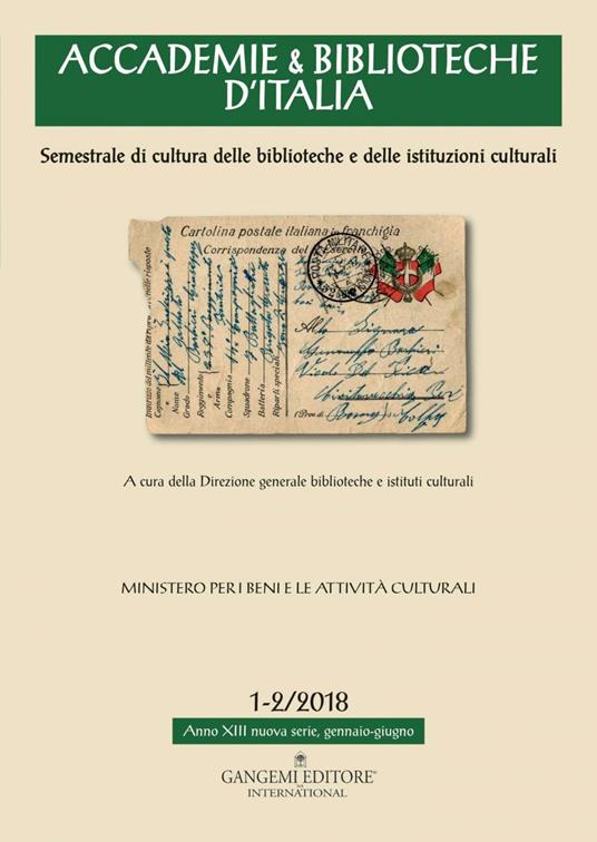 Accademie & biblioteche d'Italia (2018). Vol. 1-2 - Paola Passarelli - ebook