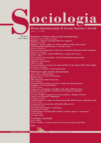 Sociologia. Rivista quadrimestrale di scienze storiche e sociali (2016). Vol. 1 - Ministero dei beni culturali - ebook