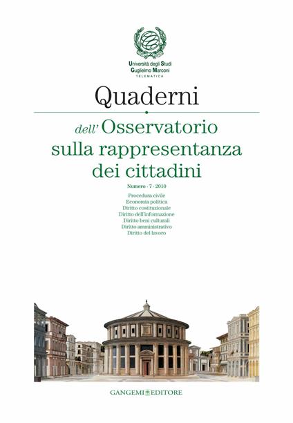 Quaderni dell'Osservatorio sulla rappresentanza dei cittadini (2010). Vol. 7 - V.V.A.A.,Marco Villani - ebook