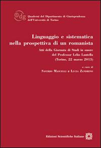 Linguaggio e sistematica nella prospettiva di un romanista - copertina