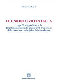 Le unioni civili in Italia - Emanuele Calò - copertina